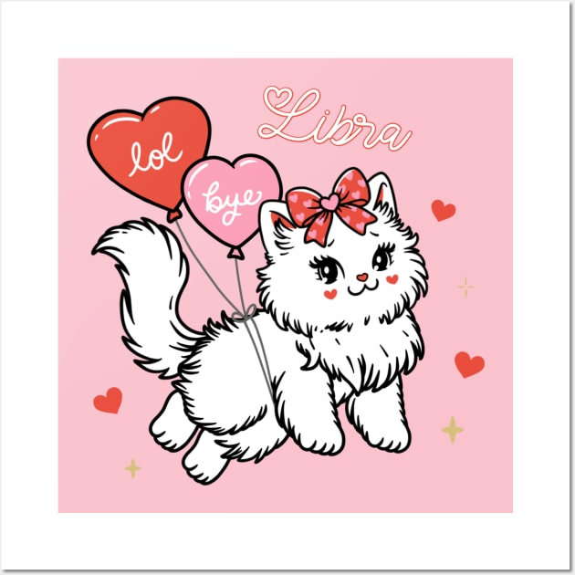 Libra Sassy Valentines Kitty Wall Art by moonstruck crystals